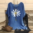 thumbnail image 2 of ICHUANYI Fashion Women Summer Loose Print O-Neck T-Shirt Short Sleeve Casual Blouse, 2 of 3