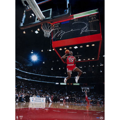 Michael Jordan Chicago Bulls Autographed x 1988 Slam Dunk Front Shot - Upper Deck - Walmart.com