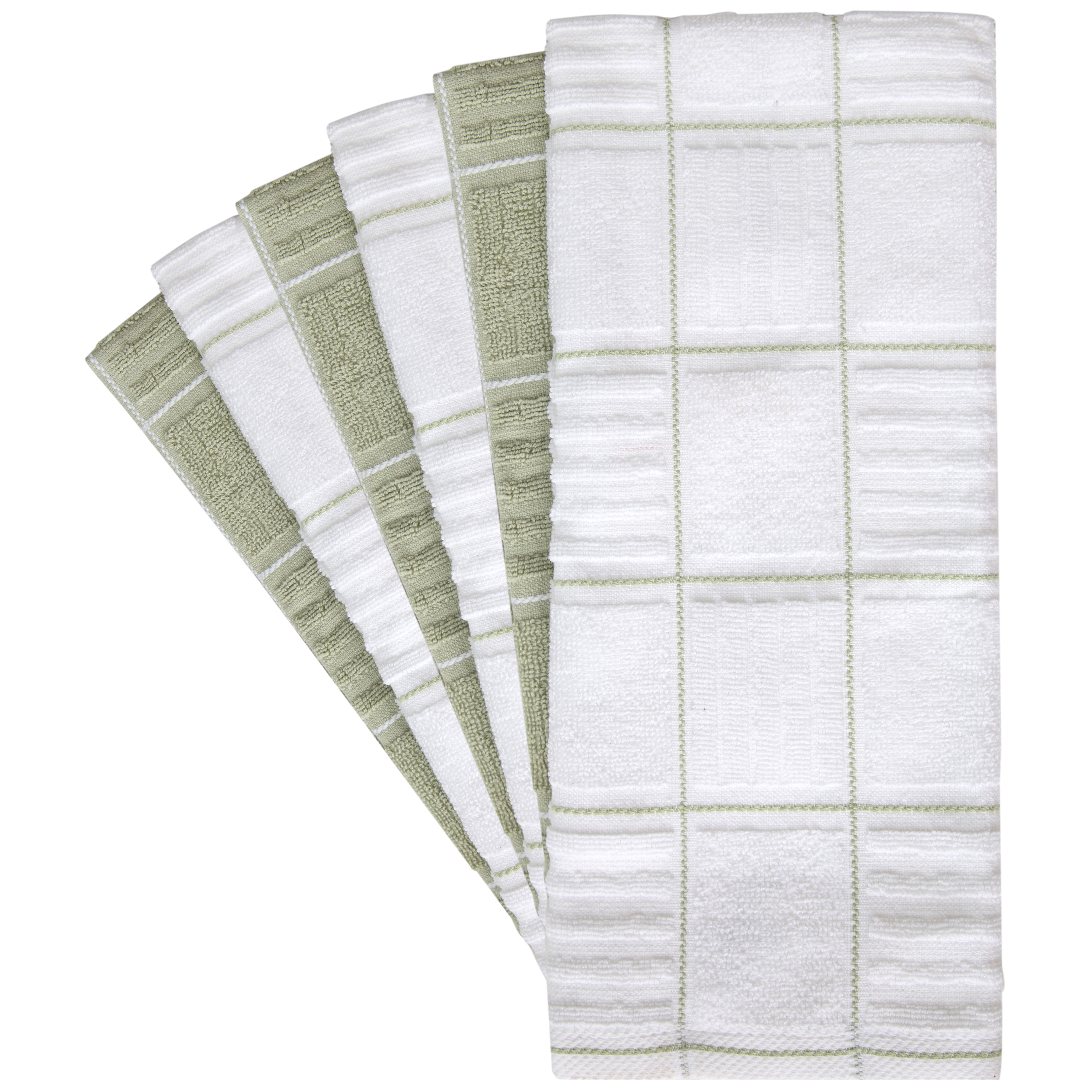 3pk Kitchen Towels Sage Green - Figmint™