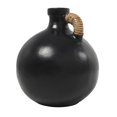 thumbnail image 5 of DecMode 11" Jug Inspired Black Ceramic Vase with Rattan Wrapped Handle, 5 of 7