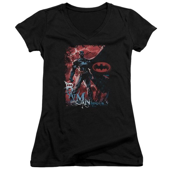 Batman Gotham Reign Junior Women's T-Shirt V-Neck Black