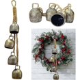 thumbnail image 2 of Juego de 4 campanas navideñas shaofei de latón con diseño de vaca estilo rústico colgantes, 2 of 5