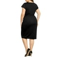 thumbnail image 3 of Agnes Orinda Plus Size Office Dress for Women 50s 60s Vintage Pencil Dress Bodycon Wear to Work Dresses 4X Black, 3 of 6