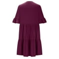 thumbnail image 6 of Maxi Dresses for Women 2025, Women's Casual Summer Dress Spring Short Sleeve Dress With Pockets Beach A Line Casual Dress(Wine,S), 6 of 7