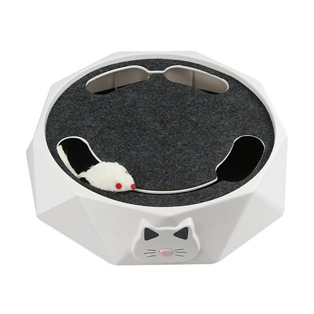 Plato giratorio interactivo para gatos, eléctrico, de 2 velocidades, ajustable, automático, para atrapar ratones, juguete para gatos, suministros para mascotas
