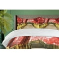 thumbnail image 4 of Ambesonne Autumn Duvet Cover Set, Rustic Wooden Walkway, 2-Calking, Vermilion and Pale Brown, 4 of 7