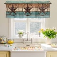 thumbnail image 4 of Valances for Windows Western Star Farm Wood Board Rod Pocket Short Curtain for Bathroom Living Room Bedroom Country Retro Wooden 1 Panel 42x12in, 4 of 9
