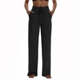 thumbnail image 1 of WILLBEST Pantalones Casuales de Pierna Ancha para Mujer, Pantalones Deportivos de Yoga Holgados de Cintura Alta con Cordón Y Bolsillos, Pantalones Cómodos para Uso Diario. Chica, 1 of 6