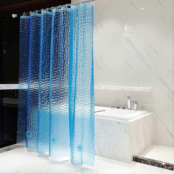 Waterproof Shower Curtain Liner EVA Thick Shower Curtain with Heavy Duty 3 Bottom Magnets, Shower Liner for Shower Stall, Bathtubs, 3D Pebble Pattern