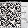 thumbnail image 3 of Black Boho Cute Retro Floral Leaves Shower Curtain for Bathroom Inch Vintage Abstract Flower Plants Minimalist Aesthetic Bathtub Decor Modern Cool Waterproof Polyester 72"W x 96"L (Pack of 1), 3 of 6