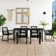 thumbnail image 6 of vidaXL Garden Dining Set 7/9 Piece PVC Rattan Outdoor Dinner Multi Colors, 6 of 19