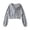GY1, variant on Double Zip Cropped Hoodie Women's Drawstring Bubble Sleeve Terry Cloth Layering Jacket 1PC M-XL Plus Size Friendly