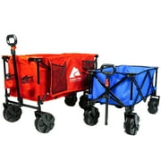 Ozark Trail Hazel Creek Extra Large Wagon with Extended Handle, Red, Outdoor, Camping, Height 50.5 inches