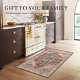 thumbnail image 3 of Area Rug 3x5 Rug Boho Tribal Thin Area Rugs for Living Room Deerly Non-Slip Lightweight Washable Rug for Kitchen Entryway Bedroom Dining Room Kichen Office, Brickred, 3 of 7