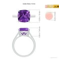 thumbnail image 4 of ANGARA Natural Classic Solitaire Cushion 3.65 ct Amethyst Cocktail Ring in 14K White Gold for Women (Size-10mm) | February Birthstone, Anniversary, Jewelry Gift for Women | Natural Amethyst Ring, 4 of 8