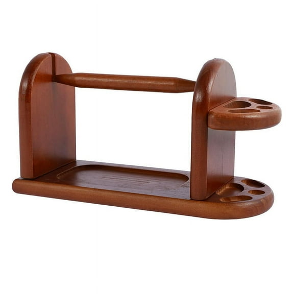 Wooden Yarn Holder for Knitting Crochet, Rack Stand with Slots, Horizontal Spinner, Stable Ball Dispenser
