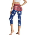 thumbnail image 2 of HELLHERO American Flag Printed Capri Leggings for Women Tummy Control Yoga Leggings Athletic Yoga Pants Capris with Pockets, M, 2 of 7