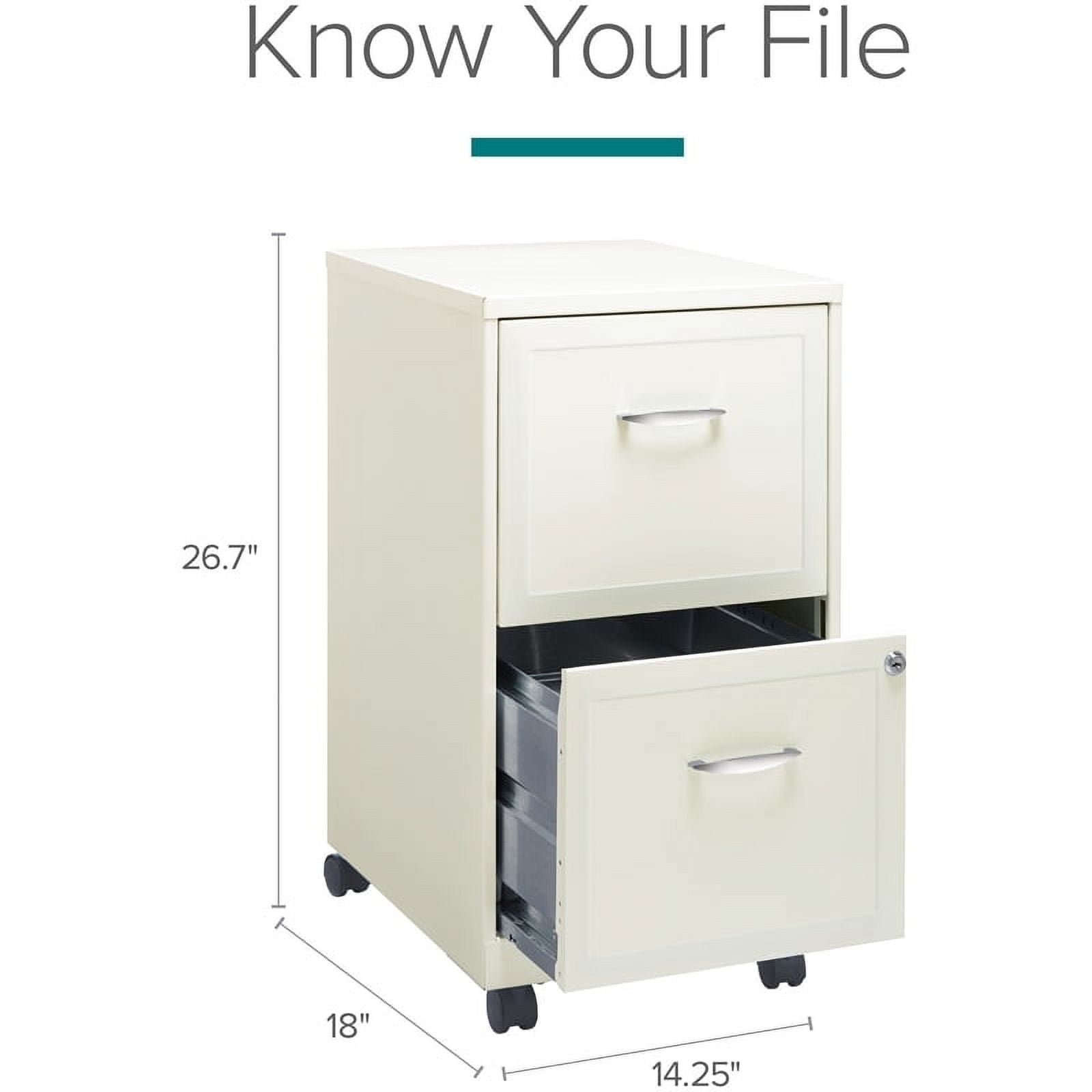 Trent Home Lineal 2 Drawer Steel File Cabinet in White