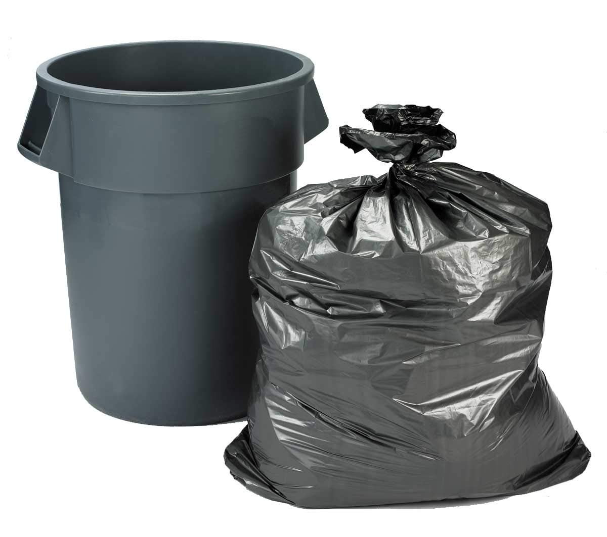 Roll of 100 Heavy Duty Can Liners 43 x 47. Low Density Gray Trash