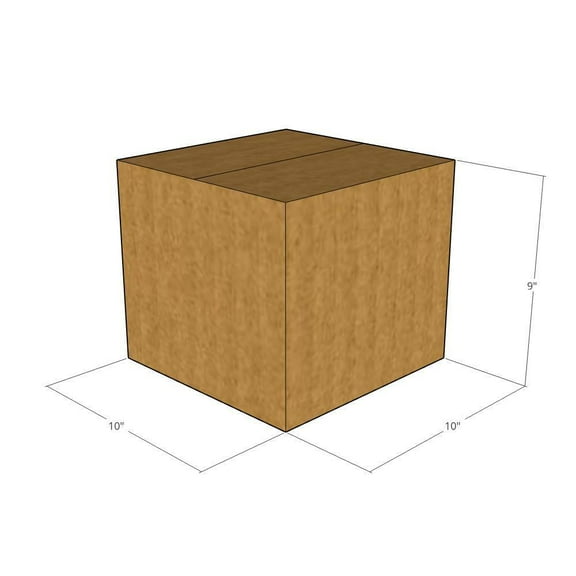 10x10x9 Kraft Brown Corrugated Shipping Boxes, 32 ECT Single-Wall, Qty 10