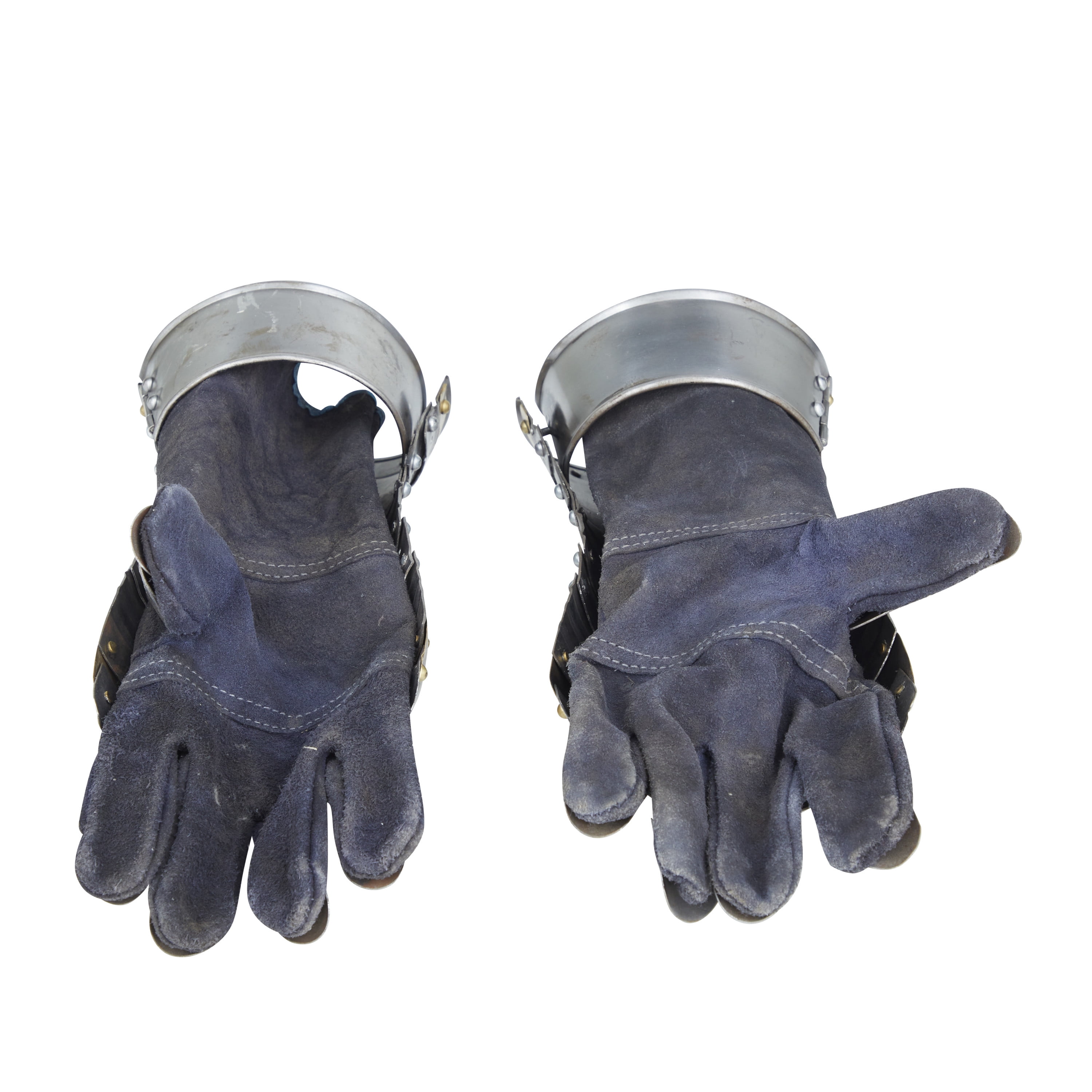 14" Metal Silver Replica Medieval Armor Gloves, by DecMode (2 Count)