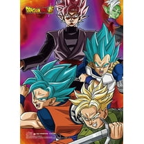 Dragon Ball Super: Goku, Vegeta, Trunks, Zamasu and Goku Black Group Wall Scroll, 33 x 44-Inches