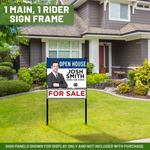 justsignframes Real Estate Yard Sign Stake Metal H Frame (1 Pack) - 18" x 30"