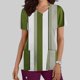 thumbnail image 2 of Vestido Corto para las Mujeres con Cuello en V Imprimir Manga Corta Bolsillo Enfermera Top, Poliéster Ligero para el Hogar Diario Y Desgaste Casual, 2 of 9