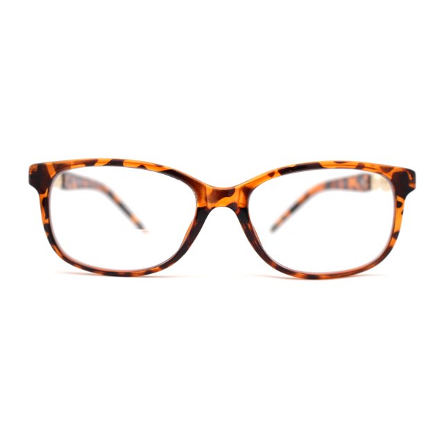 Fashion Metal Chain Arm Rectangular Plastic Bi-focal Reading Glasses Reading Glasses Tortoise Gold +3.00