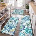 thumbnail image 2 of Blue Paisley and Floral Pattern Kitchen Rugs Sets Of 3,Kitchen Runner Rugs Non Skid Washable,Decorative Kitchen Floor Mats for Kitchen,Sink,Laundry,17"x30"+ 17"x47" + 17"x59", 2 of 6