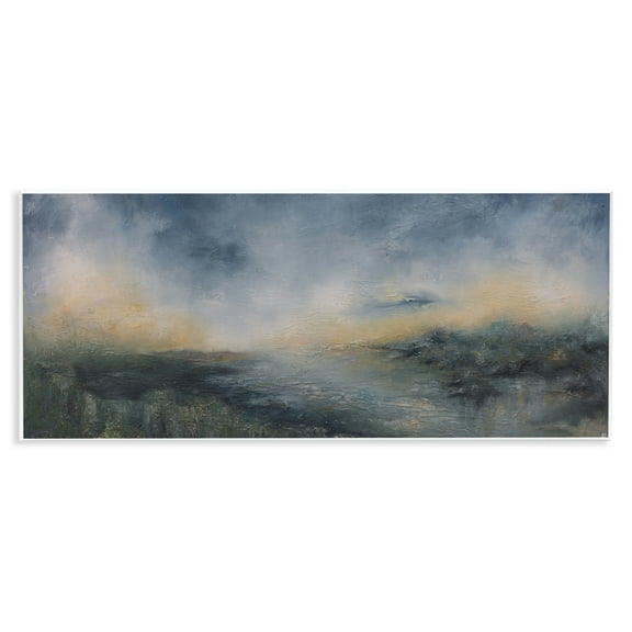 Stupell Industries Fame Islands Abstraction Abstract Painting Unframed Art Print Wall Art, 17 x 7