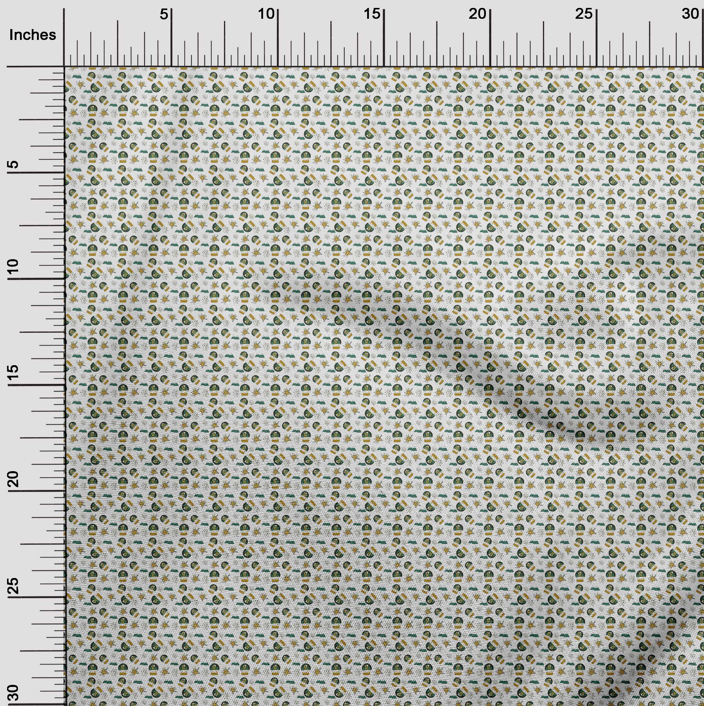 oneOone Cotton Cambric Dark Mustard Fabric Christmas Fabric For Sewing Printed Craft Fabric By The Yard 56 Inch Wide