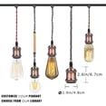 thumbnail image 4 of FSLiving J-Type Track Pendant Light Black Weave Rope Cord Red Bronze Socket Mini Lighting Industrial Factory heads pendant lighting Bulb Sold Separately Customizable Track Lighting-3 Lights, 4 of 10