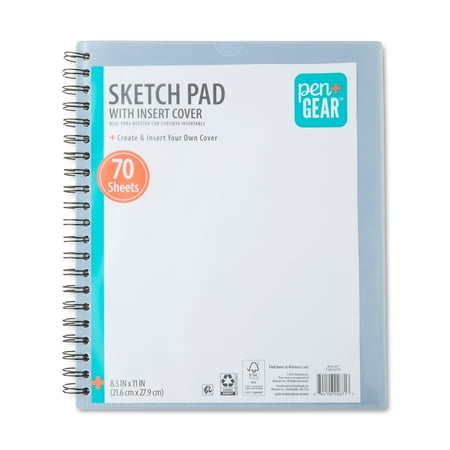 Pen+Gear Create A Cover Sketch Diary, Blue, Insertable Cover, 70 Sheets, 8.5&Quot; X 11&Quot;