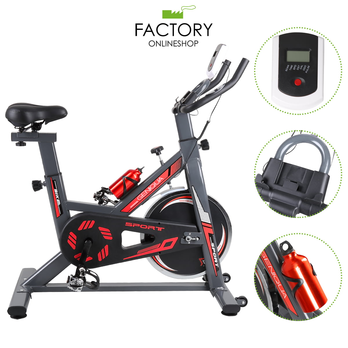 Pro Stationary Exercise Bike Bicycle Trainer Fitness Cardio Cycling Training Hom 