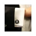 thumbnail image 2 of Montegrappa Black Ion Plated Steel White Gold Tone Cash Crystal Cufflinks, 2 of 5