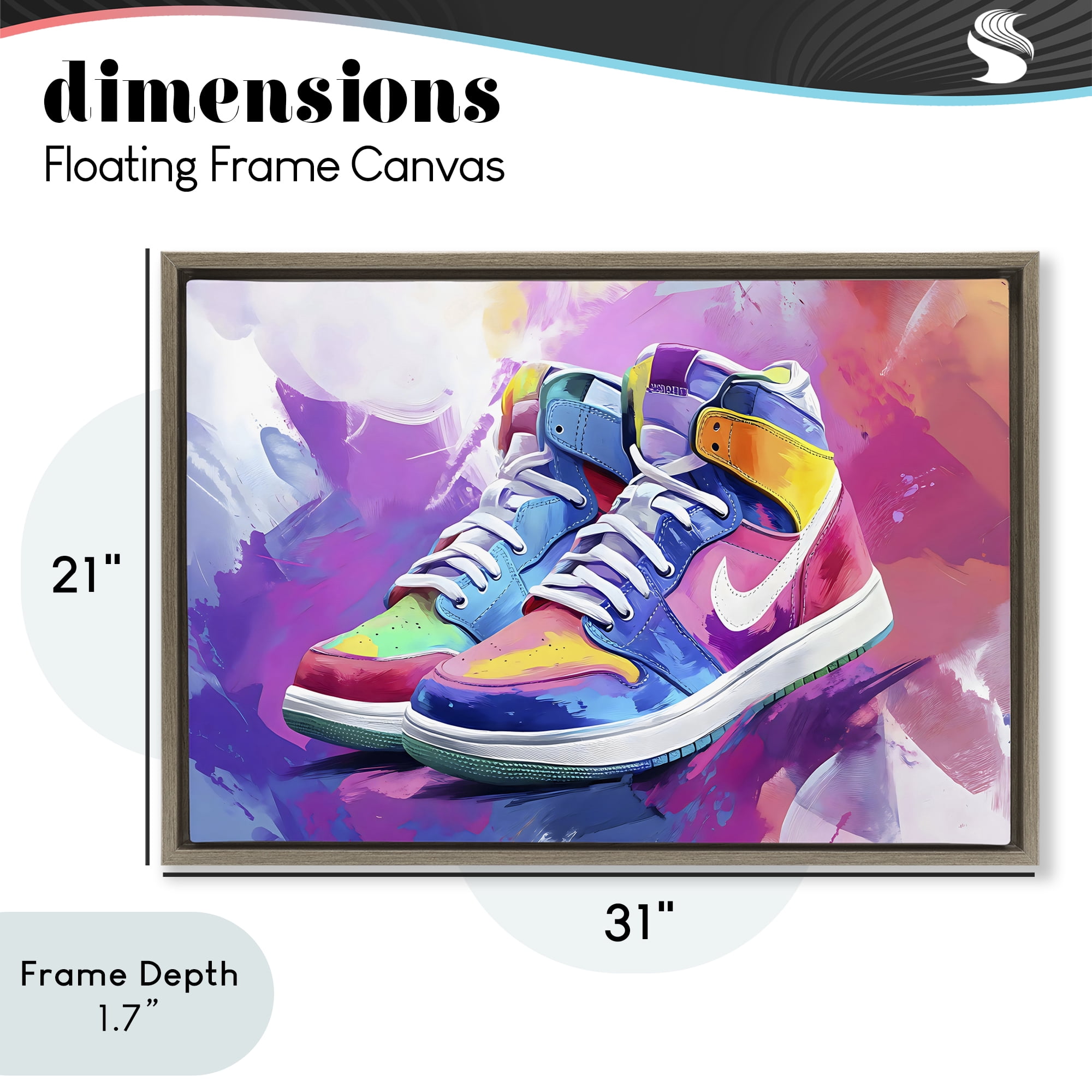 Stupell Industries Stylish Vintage Sneakers Brown Framed Floater Canvas Wall Art, design by Creative Studio