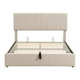thumbnail image 5 of Harper & Bright Designs Queen Size Platform Bed with Hydraulic Storage System, Linen Upholstered Wooden Bed Frame for Bedroom, Beige, 5 of 15