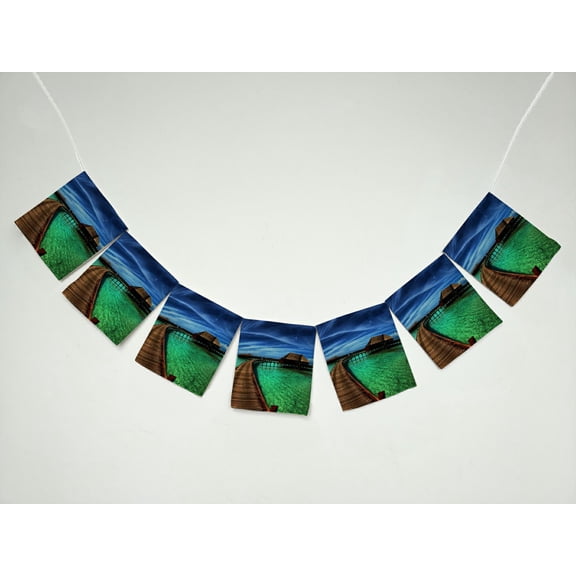 ZKGK Wood Bridge Banner Bunting Garland Flag Sign for Home Family Party Decoration