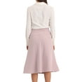thumbnail image 3 of INSPIRE CHIC Women's Below Knee Lenght High Waist Fishtail Office Midi Skirt XL Pink, 3 of 5
