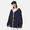 thumbnail image 4 of Pofeuu Colored Hearts Print Sun Protection Outdoor Lightweight Full Zip UV Cooling Hoodie Long Sleeve Summer Clothing for Outdoor Hiking-Medium, 4 of 5