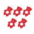 thumbnail image 2 of Juego de 5 llaveros de cuero DIY con forma de oso lindo, kit de llavero de cuero para bolso, ropa, colgante decorativo, paquete de Material de llavero de oso rojo, 2 of 5