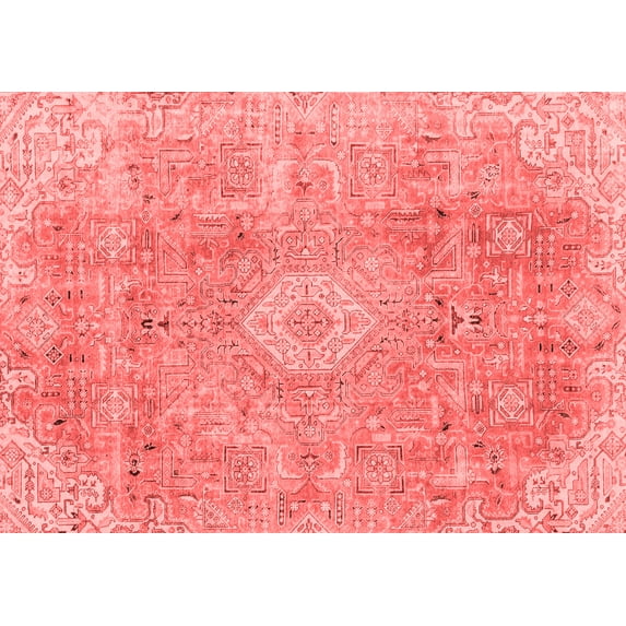 Ahgly Company Machine Washable Indoor Rectangle Abstract Red Modern Area Rugs, 7' x 10'