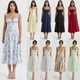 thumbnail image 1 of Mujeres Carmen Print Bustier Dress Floral Boho Midi Dress Ladies Summer Beach Swing Sundress, 1 of 3