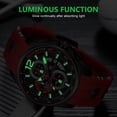 thumbnail image 6 of Sport Men's Quartz Watch Quartz Wristwatch Waterproof Red Silicone Strap, 6 of 6