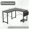 thumbnail image 3 of Gymax Bureau d'Ordinateur en L Réversible avec Sac de Rangement Latéral et Support pour Ordinateur Gris Foncé, 3 of 10