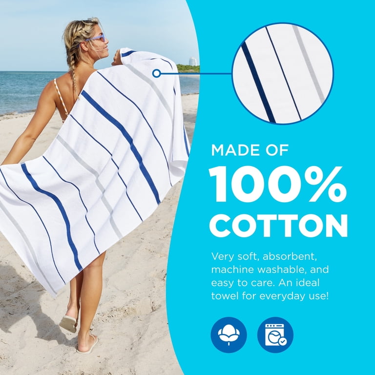 Kaufman - Terry Horizontal Sailor Stripes Beach Pool Towels - Set