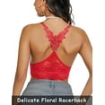 thumbnail image 3 of Lace Bralettes for Women Padded Bralette Camisole Racerback Crop Top Floral Lace Bralettes V Neck, 3 of 5