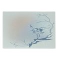 thumbnail image 1 of East Cutting Board, Winter Landscape with Crane on Tree Branch Bird Nature Themed Monochrome Art Print, Decorative Tempered Glass Cutting and Serving Board, Small Size, Blue Pink, by Ambesonne, 1 of 1