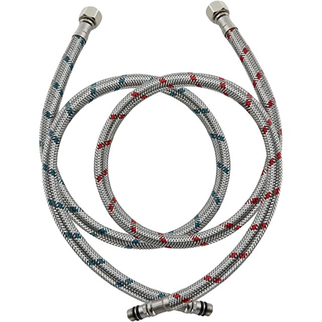 Manguera de suministro de agua tejida de acero inoxidable de 32 pulgadas de longitud, th hembra de 3/8 pulgadas
